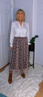Annalise Tulle Skirt (Beige)